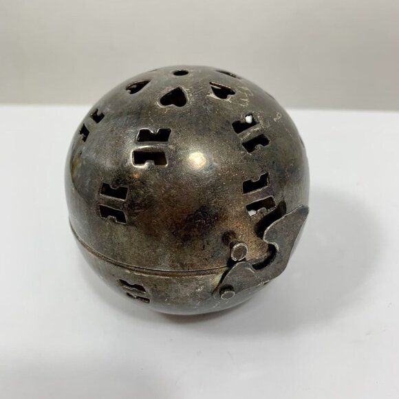 Pomander Silver Plated Hinged Potpourri Fragrance Diffuser Scent Ball VTG - Picture 3 of 8